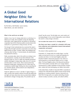 A Global Good Neighbor Ethic for International Relations