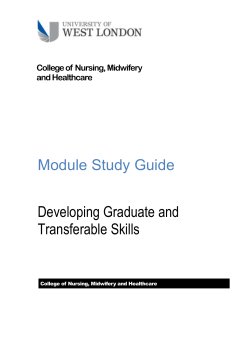 Module Study Guide Developing Graduate and Transferable Skills