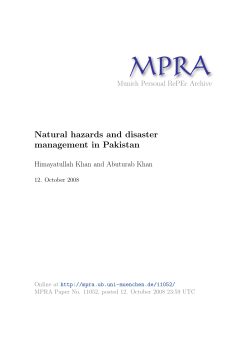 Natural hazards and disaster management in Pakistan