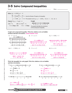 3-5 Solve Compound Inequalities
