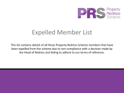 This list contains details of all those Property Redress Scheme
