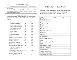 An Inventory of Class Traits