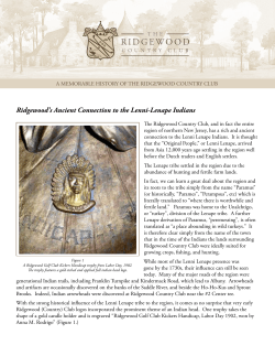 Ridgewood`s Ancient Connection to the Lenni