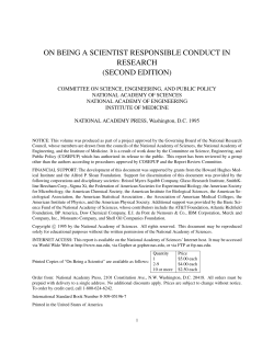on being a scientist responsible conduct in research
