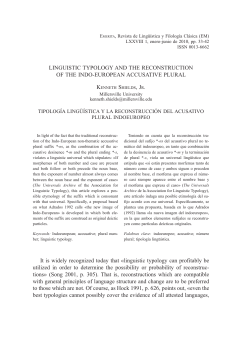 Linguistic typology and the reconstruction of the Indo