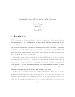 Underwater propulsion using surface tension