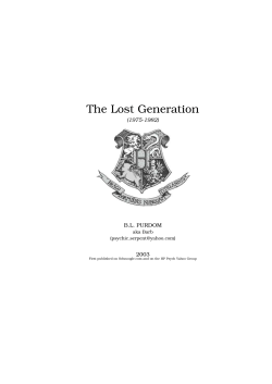 The Lost Generation (1975-1982)