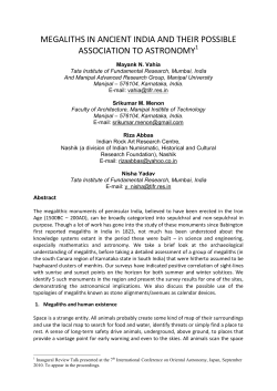 Megaliths in Ancient India and their possible association to