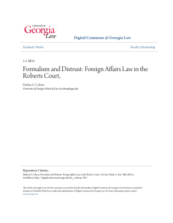 Formalism and Distrust: Foreign Affairs Law in the Roberts Court,