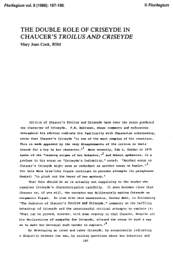 THE DOUBLE ROLE OF CRISEYDE IN CHAUCER`S TROILUSAND