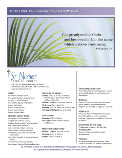 April 13, 2014 - St. Norbert Catholic Church