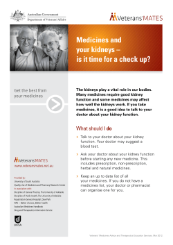 Medicines and your kidneys &ndash; is it time for a check up?