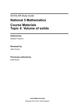 National 5 Mathematics Course Materials Topic 4: Volume of solids