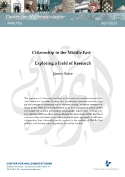 Citizenship in the Middle East - exploring a field of research