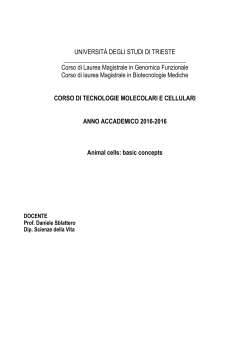 Corso di Laurea Magistrale in Genomica Funzionale Co