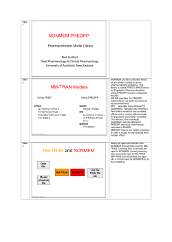 NONMEM PREDPP NM-TRAN Models NM