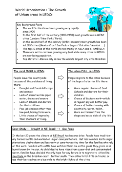 Urban Issues in LEDC and MEDC countries