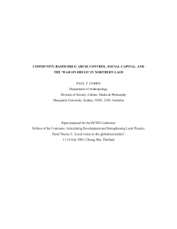 COMMUNITY-BASED DRUG ABUSE CONTROL, SOCIAL CAPITAL