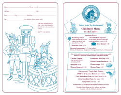 Kids` Menu - Bavarian Inn