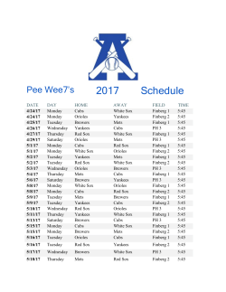 7`s Schedule - Attleboro Youth Baseball