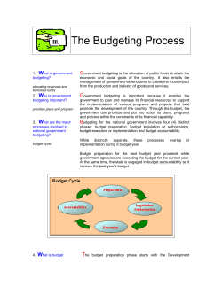 The Budgeting Process - Office of the Ombudsman