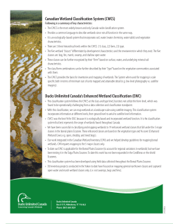 Canadian Wetland Classification System (CWCS) Ducks Unlimited