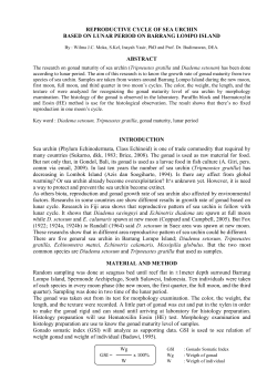 REPRODUCTIVE CYCLE OF SEA URCHIN BASED ON LUNAR
