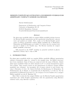 BEREZIN-TOEPLITZ QUANTIZATION AND BEREZIN SYMBOLS