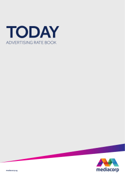 TODAY Rate Card - Mediacorp Advertising