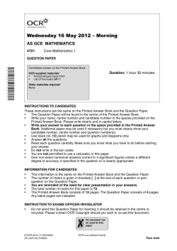 Unit 4721 - Core mathematics 1