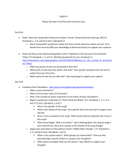 English II Things Fall Apart Unit Plan with Common Core Day One