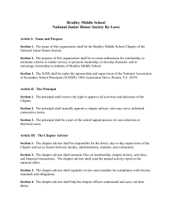 Bradley Middle School National Junior Honor Society By-Laws