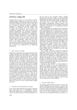 Job Stress, Coping with