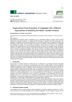 Supercritical Fluid Extraction of Vegetable Oils: Different