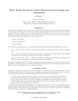 Three Tenets for Secure Cyber-Physical System Design