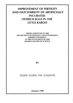 IMPROVEMENT OF FERTILITY AND HATCHABILITY