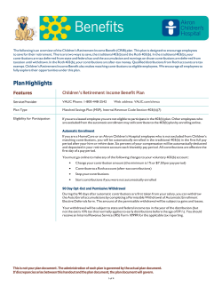 Children`s Retirement Income Benefit (CRIB) 403(b)