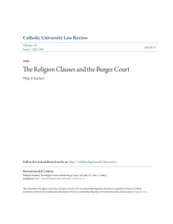 The Religion Clauses and the Burger Court