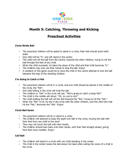 PRESCHOOLER Catching, Throwing and Kicking