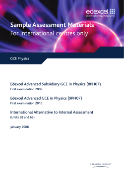 Sample assessment materials - Practical - Edexcel