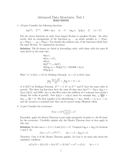 Advanced Data Structures, Test 1