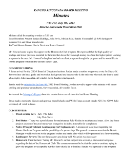 Minutes from the July 9, 2013 Meeting