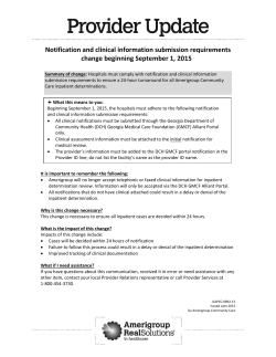 Notification and clinical information submission requirements