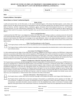 RIGHT OF ENTRY ON PRIVATE PROPERTY FOR DEBRIS