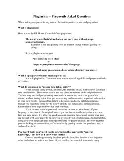 avoiding plagiarism - University of Richmond