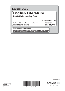 Poetry Additional Sample Assessment Materials