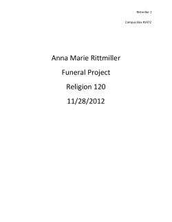 Anna Marie Rittmiller Funeral Project Religion 120