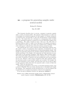 ms - a program for generating samples under neutral models