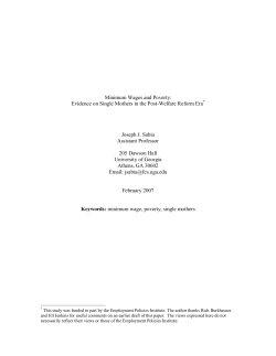 Minimum Wages and Poverty: Evidence on Single Mothers in the