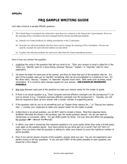 FRQ SAMPLE WRITING GUIDE
